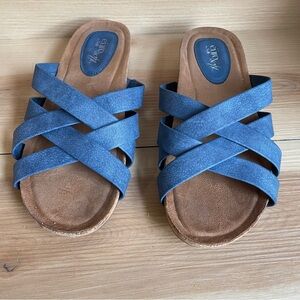 Euro Soft by Sofft Glison Strappy Blue Sandals Women’s Size 8 1/2 W